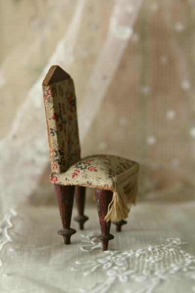 アンティークドールハウス イギリス ミニチュア椅子 【Antiques 