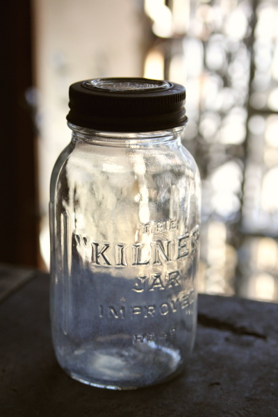 ヴィンテージガラスジャー イギリス キルナー KILNER JAR 【Antiques