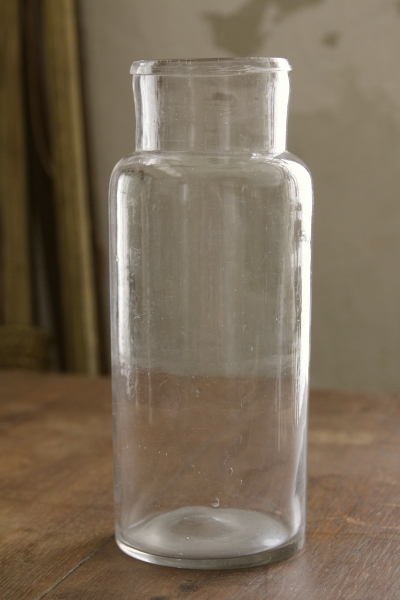 アンティークガラスボトル フランス 吹きガラス 花器 ブロカント
