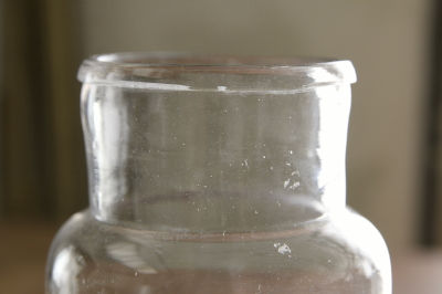 アンティークガラスボトル フランス 吹きガラス 花器 ブロカント 