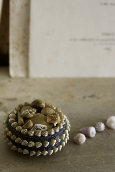 アンティーク 小物入れ 小箱 フランス 貝殻 バンデー vendee