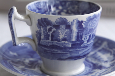 ブルーイタリアンのデミタスカップアンドソーサー　copeland spode イギリス