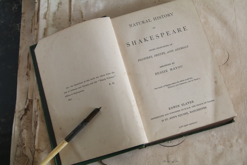 シェイクスピアの自然史　natural history of shakespear 古書　イギリス