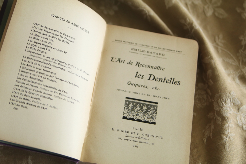 L'Art de Reconnaitre les Dentelles　レースの本　古書　布装丁　フランス