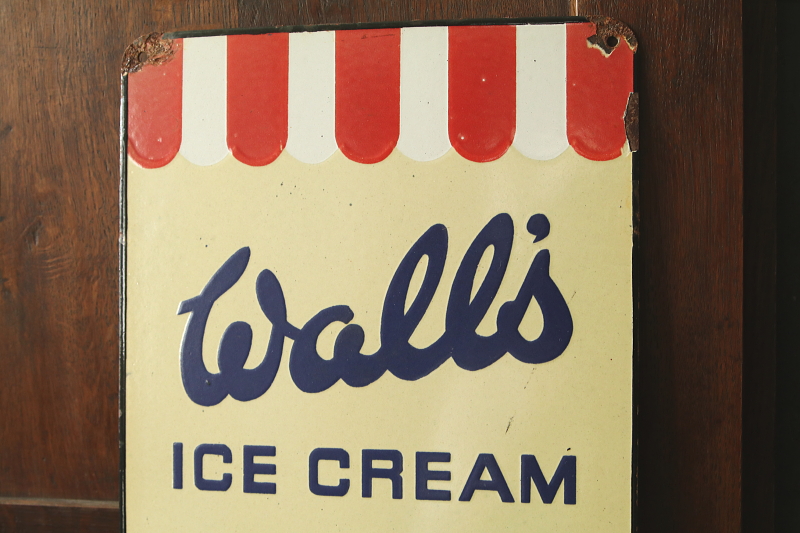 wall's ice cream アイスクリーム　琺瑯サイン　看板　イギリス　