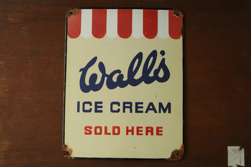 wall's ice cream アイスクリーム　琺瑯サイン　看板　イギリス　