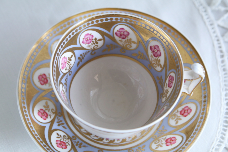 SPODE　金彩と花のティーカップ　コーヒーカップ　イギリス　アンティークストリュフ