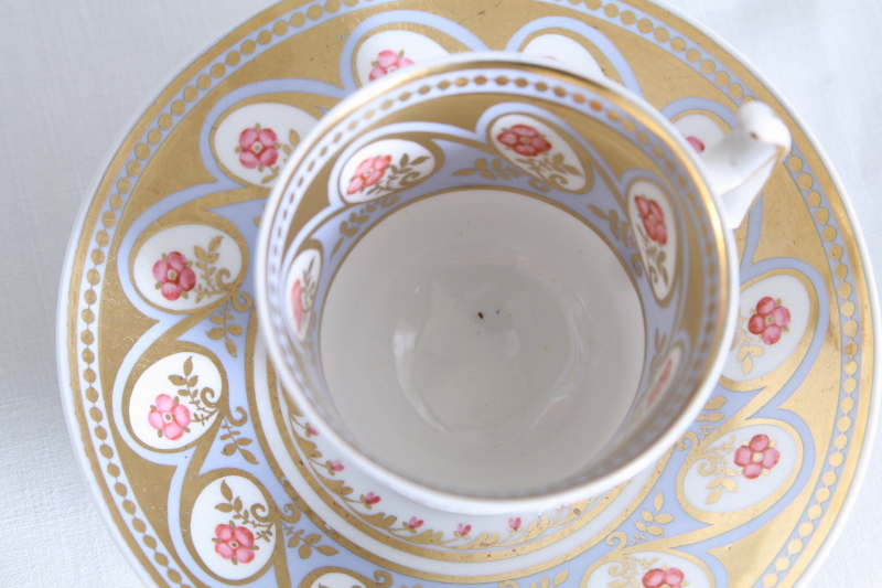 SPODE　金彩と花のティーカップ　コーヒーカップ　イギリス　アンティークストリュフ