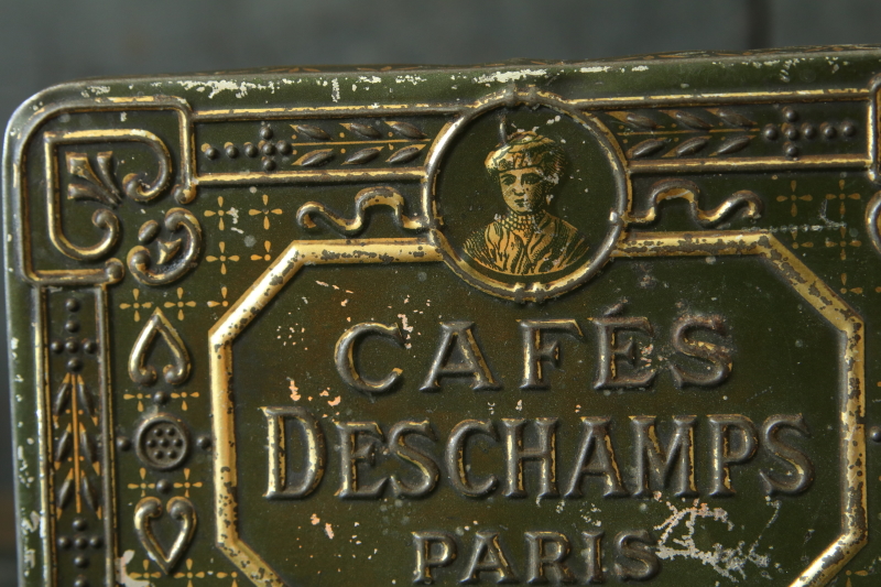 ブリキの珈琲缶　天使　cafes deschamps paris フランス