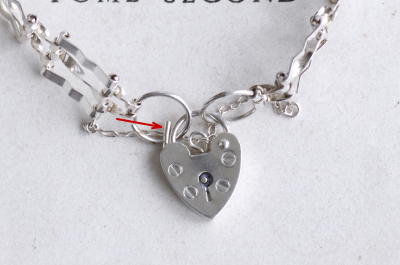 パドロッククラスプ　シルバーブレスレット　イギリス　アンティークストリュフ