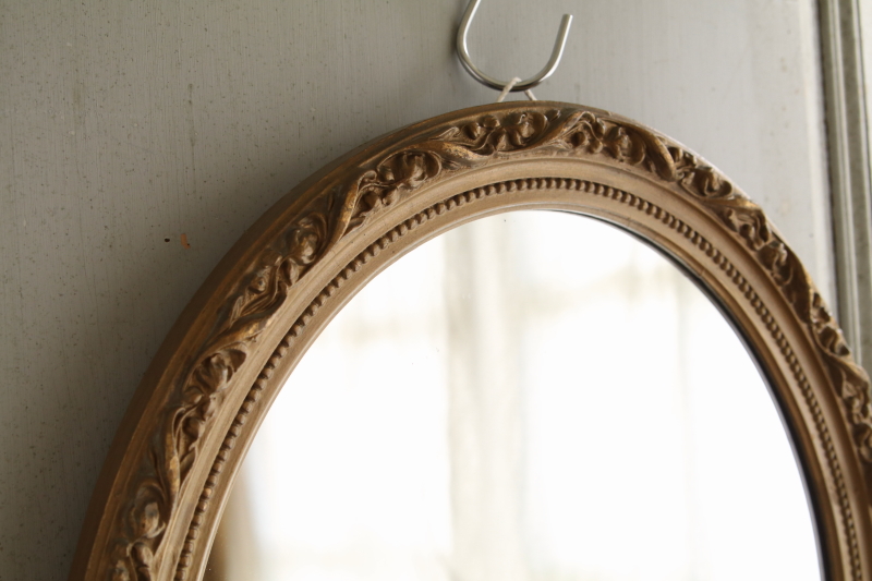 モールディングフレームオーバルウォールミラー　イギリス アンティークストリュフ