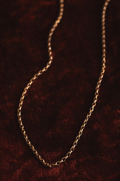 ゴールドトーンメタルチェーンネックレス　ヨーロッパ アンティークストリュフ