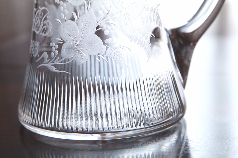 エングレーヴィンググラスタンカード　イギリス　ヴィクトリアン　アンティークストリュフ