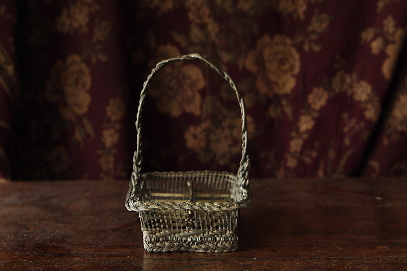 ワイヤーリキュールグラスキャリー　フランス　アンティークストリュフ