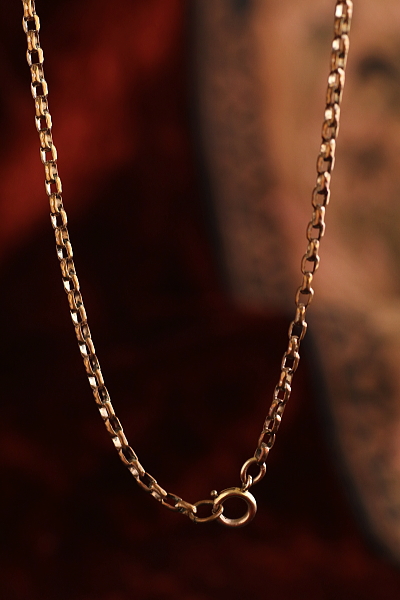 ゴールドトーンメタルチェーンネックレス　ヨーロッパ アンティークストリュフ