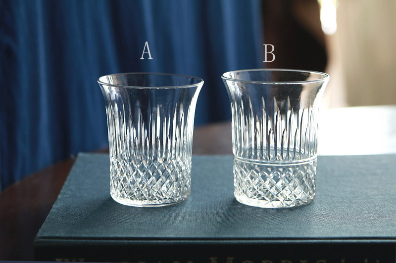 カットクリスタルショートタンブラー　イギリス　アンティークストリュフ