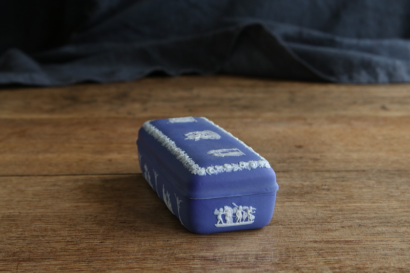 アンティークウエッジウッド　ジャスパートリンケットボックス　wedgwood　アンティークストリュフ