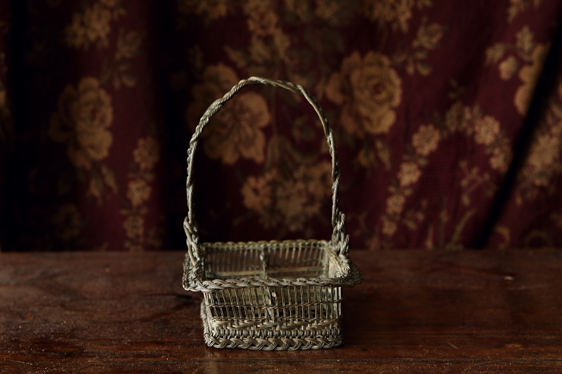 ワイヤーリキュールグラスキャリー　フランス　アンティークストリュフ