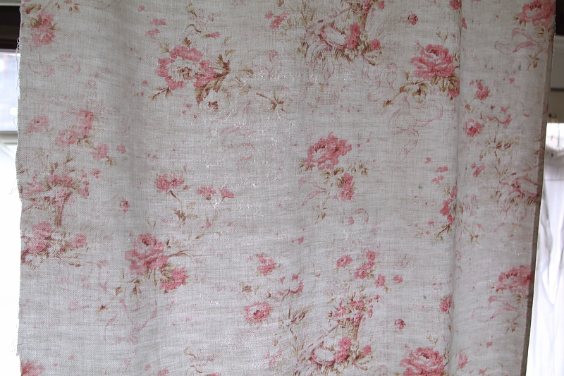 薔薇のブーケ　フレンチコットンファブリック　フランス　アンティークストリュフ