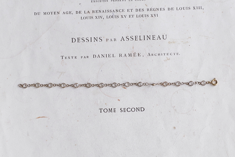 カットペーストシルバーブレスレット　ヨーロッパ　アンティークストリュフ