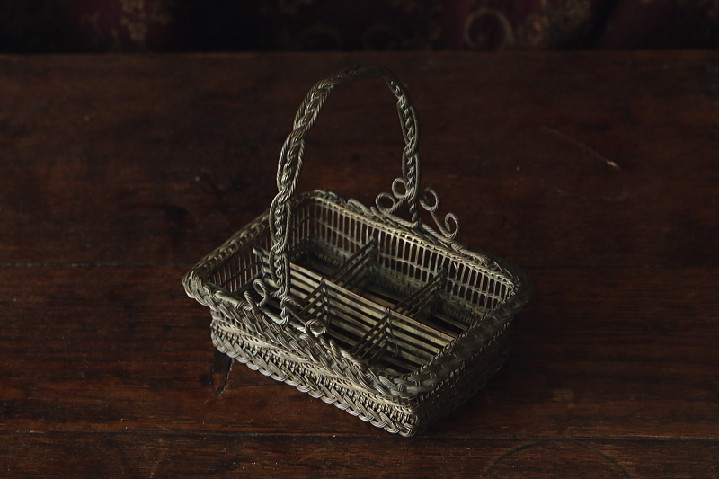 ワイヤーリキュールグラスキャリー　フランス　アンティークストリュフ