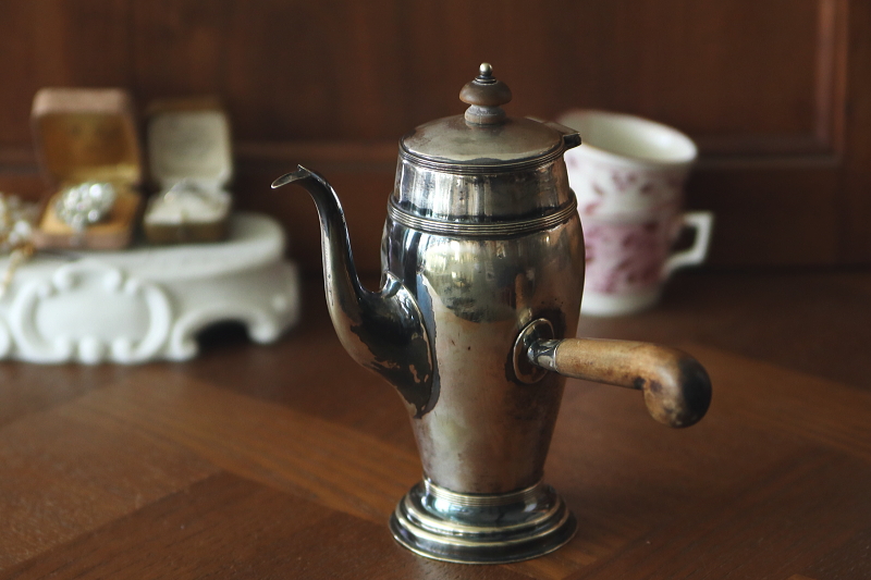 ウッドハンドル　ホットチョコレートポット　Collingwood & Son Ltd　イギリス　アンティークストリュフ
