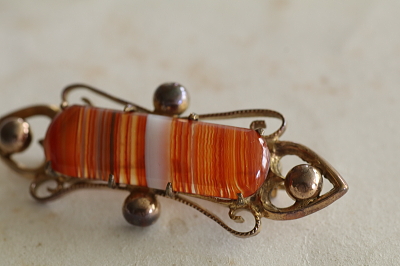 スコティッシュアゲートバーブローチ　スコットランド　アンティークストリュフ