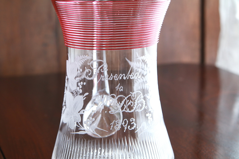 エングレーヴィンググラスタンカード　イギリス　ヴィクトリアン　アンティークストリュフ