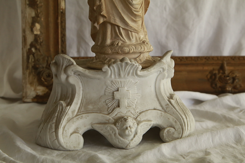 ビスクの聖像台　天使　mauger and fils フランス　アンティークストリュフ
