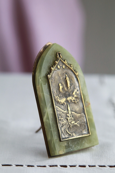 ルルドのオラトリー　グリーンマーブル　フランス　アンティークストリュフ