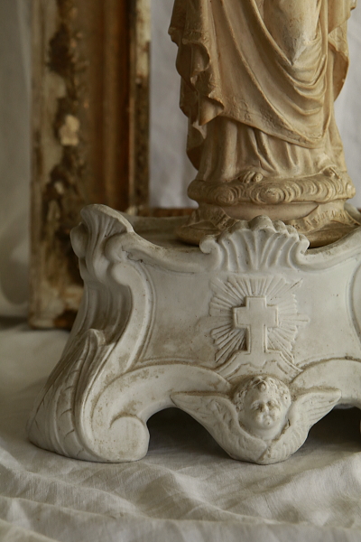 ビスクの聖像台　天使　mauger and fils フランス　アンティークストリュフ 20250620