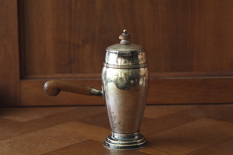 ウッドハンドル　ホットチョコレートポット　Collingwood & Son Ltd　イギリス　アンティークストリュフ