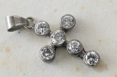 ペーストシルバークロスペンダント　ヨーロッパ　アンティークストリュフ