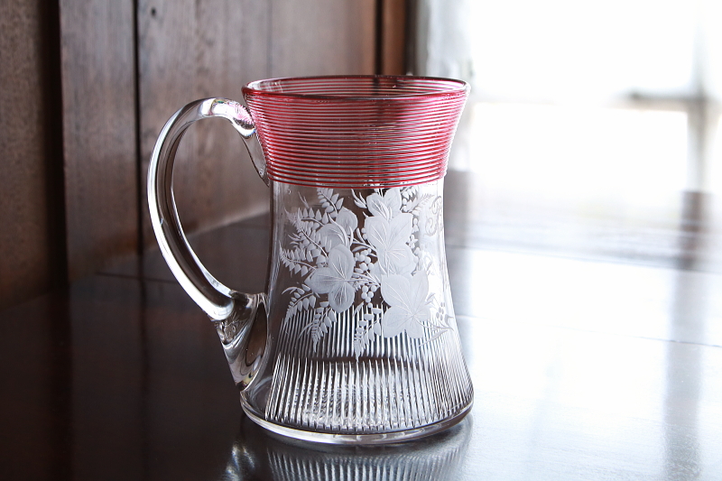 エングレーヴィンググラスタンカード　イギリス　ヴィクトリアン　アンティークストリュフ