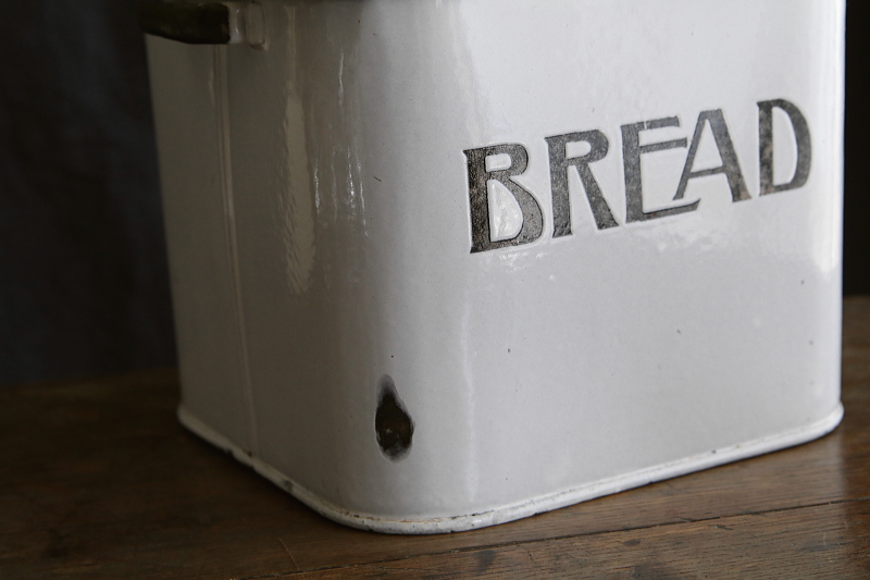 琺瑯ブレッドビン　レアスモールサイズ　イギリス　アンティークストリュフ