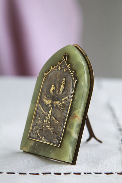 ルルドのオラトリー　グリーンマーブル　フランス　アンティークストリュフ