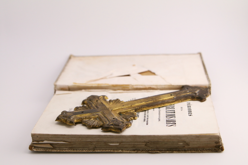 ブリキのクロスオーナメント　フランス　アンティークストリュフ