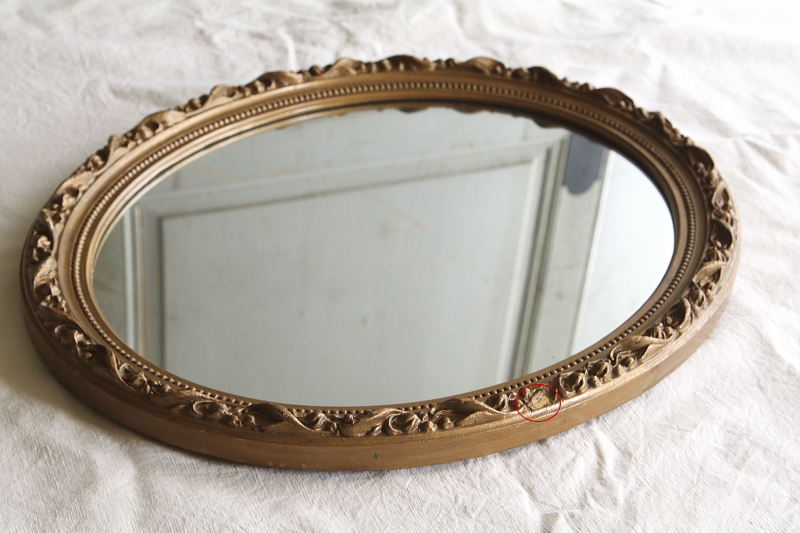 モールディングフレームオーバルウォールミラー　イギリス アンティークストリュフ