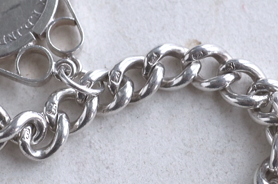 ジョージ5世シルバーコインブレスレット　リング　イギリス　アンティークストリュフ