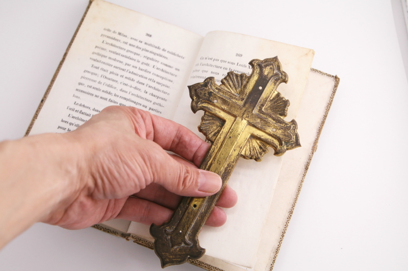 ブリキのクロスオーナメント　フランス　アンティークストリュフ