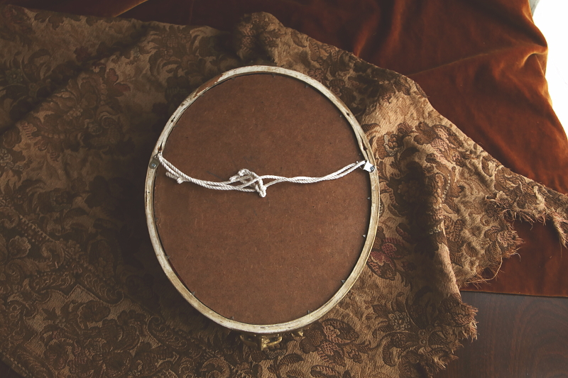 ゴールドバーボラフレームミラー　イギリス アンティークストリュフ