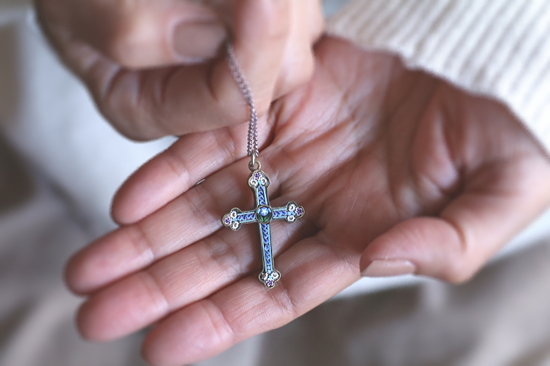 マイクロモザイク　クロスペンダント　ヴィンテージジュエリー　アクセサリー　イタリア　アンティークストリュフ 20251218