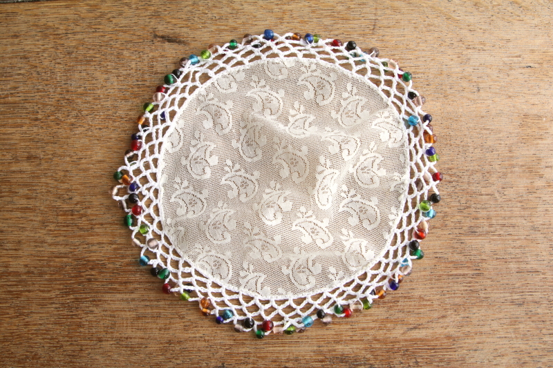 ガラスビーズのジャグカバー　イギリス アンティークストリュフ