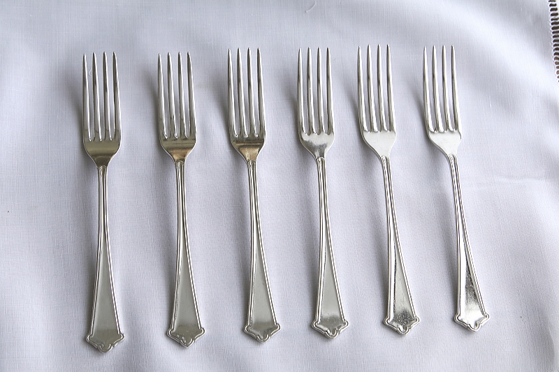 Elkingtonのテーブルフォーク　Mappin & Webbのテーブルナイフ　イギリス アンティークストリュフ