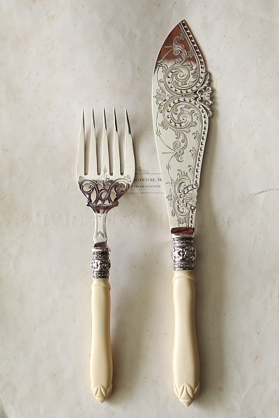 アイボリーハンドル　フィッシュカーバーズ　イギリス アンティークストリュフ