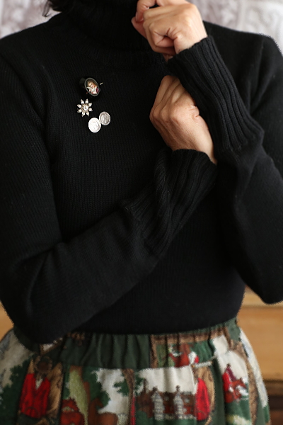 OLDマインカットペーストシルバーブローチ　アンティークジュエリー　ヴィンテージアクセサリー　イギリス　アンティークストリュフ 20251211