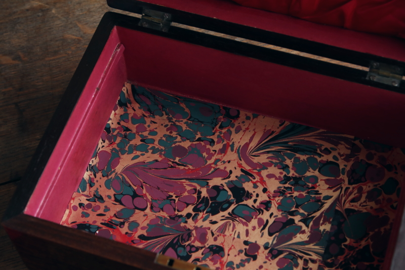 白蝶貝象嵌のソーイングボックス　イギリス　ヴィクトリアン アンティークストリュフ