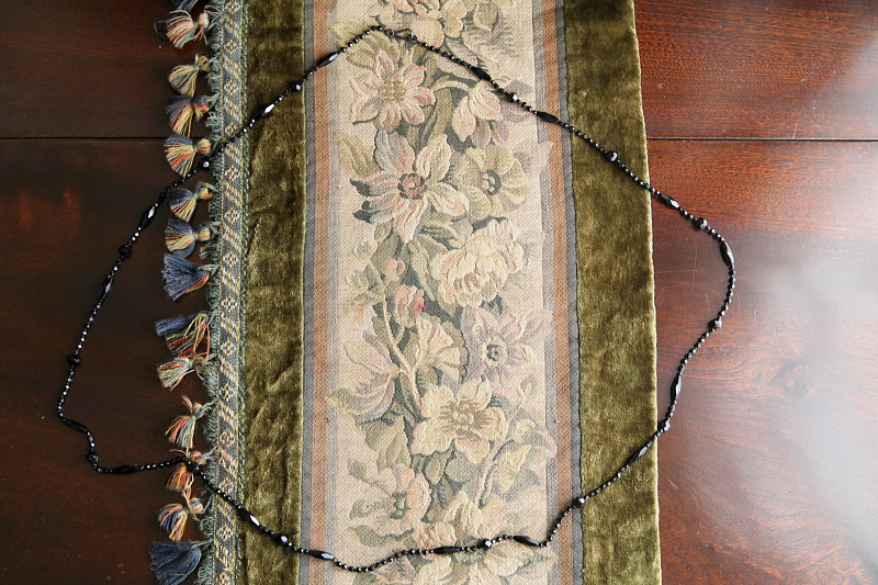 フレンチジェットロングネックレス　ヴィクトリアン　イギリス アンティークストリュフ