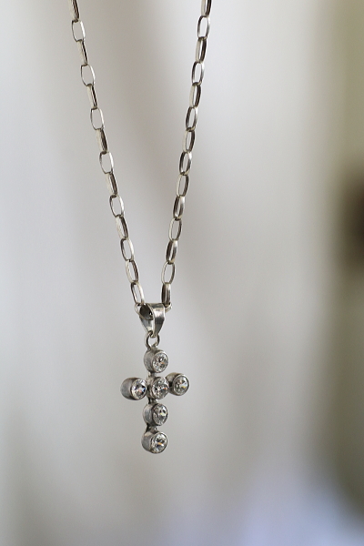 ペーストシルバークロスペンダント　ヨーロッパ　アンティークストリュフ