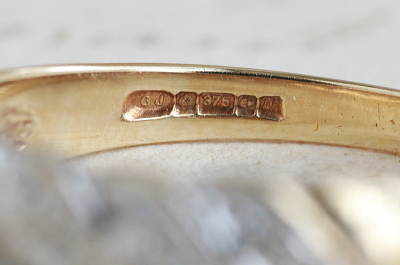 ダイヤモンドロープパネルリング　指輪　ヴィンテージ　イギリス　アンティークストリュフ